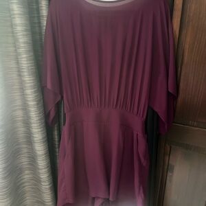 White House Black Market Purple Dolman sleeve Romper/shorts